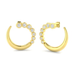 1.5 Carat D-E/VS Lab Grown Diamond Crawlers Earring 9k Yellow Gold Ready To Ship