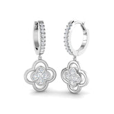 "Lusly 1ct Gold Clover Diamond Earrings - Elegant Luxury Jewelry"