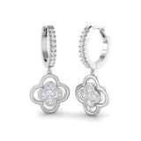 "Lusly 1ct Gold Clover Diamond Earrings - Elegant Luxury Jewelry"