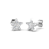 Stud Earrings with Star Shape Diamond Cluster | Gold