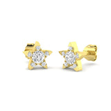 Stud Earrings with Star Shape Diamond Cluster | Gold