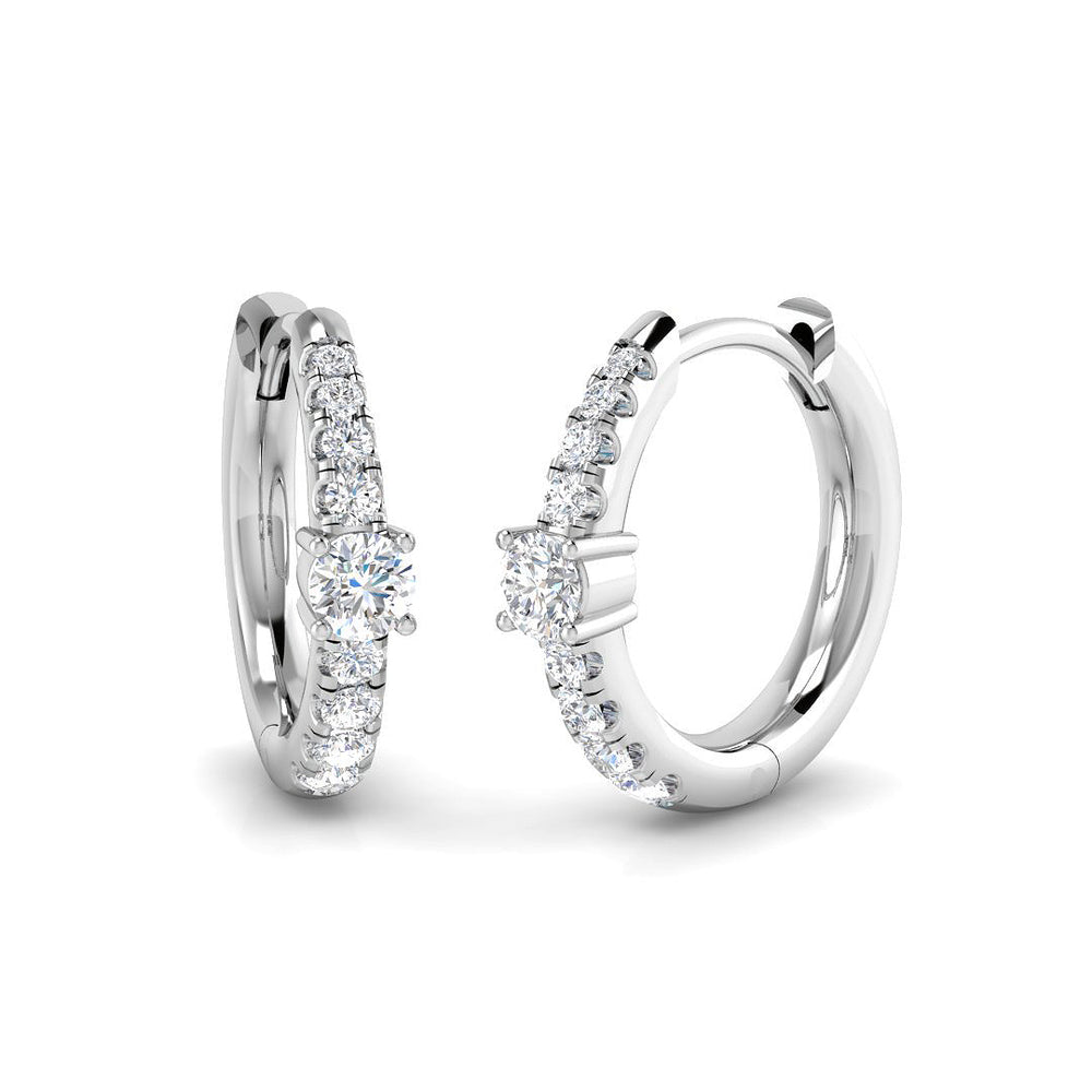 Hoop Earrings - Luxby 0.25ct Gold Elegant Diamond Accents