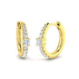 Hoop Earrings - Luxby 0.25ct Gold Elegant Diamond Accents