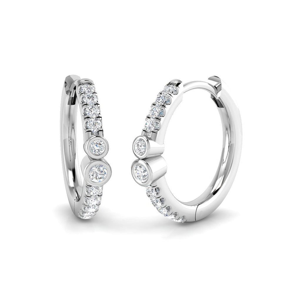 Hoop Earrings - Luyoy Luxury 0.2ct Gold Diamond Elegant