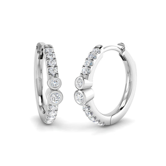 Hoop Earrings - Luyoy Luxury 0.2ct Gold Diamond Elegant