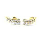 Stunning 0.50 Ct Diamond Ear Climbers in White Gold | Natural & Lab Grown Diamonds