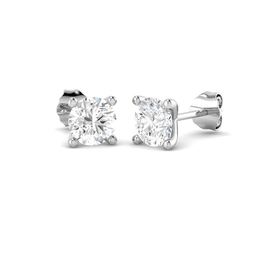 Stud Earrings with Round Brilliant Cut Diamonds | DE/VVS Gold