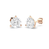 Stud Earrings with Lab Grown Round Cut Diamond