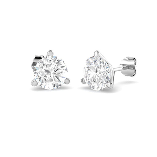 3.00 Ct DE/VVS Lab Grown Round Cut Diamond Stud Earring | Prong Set