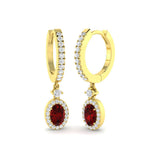 Luxgy 1.75ct Ruby Gold Diamond Earrings - Elegant Luxury Jewelry