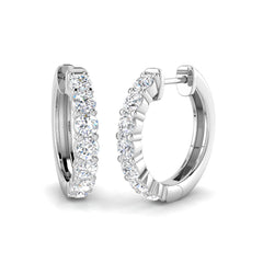 1.2 Carat D-E/VS Lab Grown Diamond Hoops Earring 9k White Gold Ready To Ship
