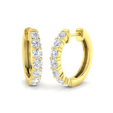 9ct Yellow Gold 1.14ct Lab Grown Diamonds Hoop Earrings
