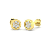 Luxmy Gold Cluster Diamond Earrings - Elegant 0.15ct Luxury Jewelry