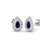 Luyty Blue Sapphire Gold Diamond Earrings - Luxury Gemstone Jewelry