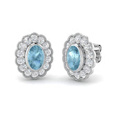 "Elegant Aquamarine Gold Earrings with 1.5ct Diamonds - Luxury Jewelry"