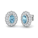 "Elegant Aquamarine Gold Earrings with 1.5ct Diamonds - Luxury Jewelry"