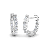 9ct White Gold 0.27ct Natural Diamond Hoop Earrings
