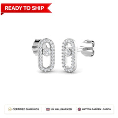 Lab grown diamond earring