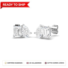 Lab grown diamond earring