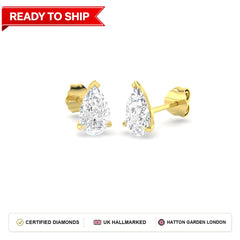 Lab grown diamond earring