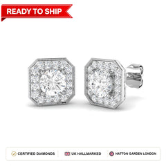 Lab grown diamond earring