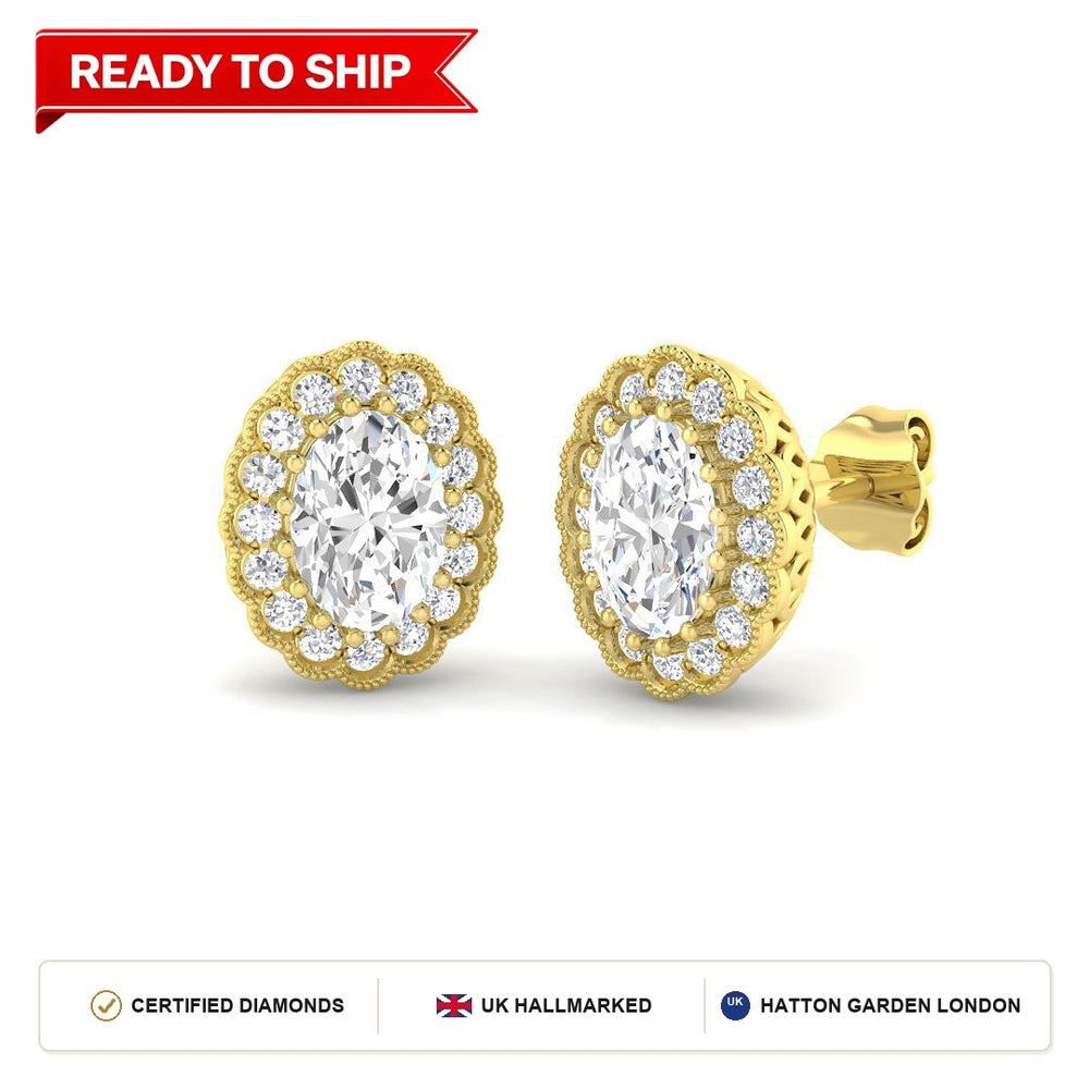 Lab grown diamond earring