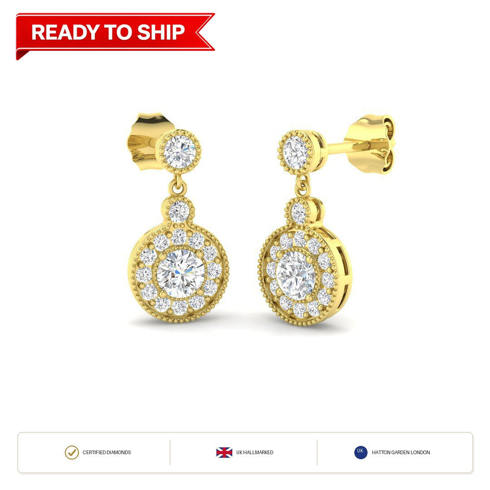 Lab grown diamond earring