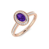 Amethyst Pave Diamond Band Ring