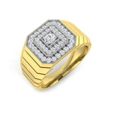 0.70Carat D-E/VS Lab Grown Diamond Signet Engagement Ring 9k Yellow Gold Ready To Ship
