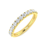 0.10-1.00ct Lab-Grown Round Cut D/VVS Diamond Half Eternity Ring