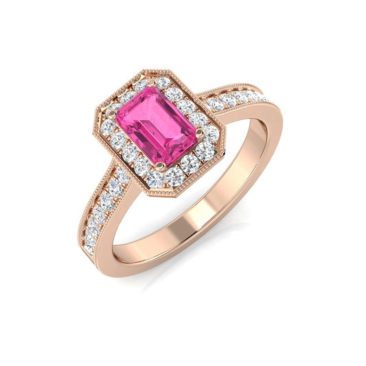 Diamond Livibgktob Pink Sapphire Ring | 1ct - 1.25ct