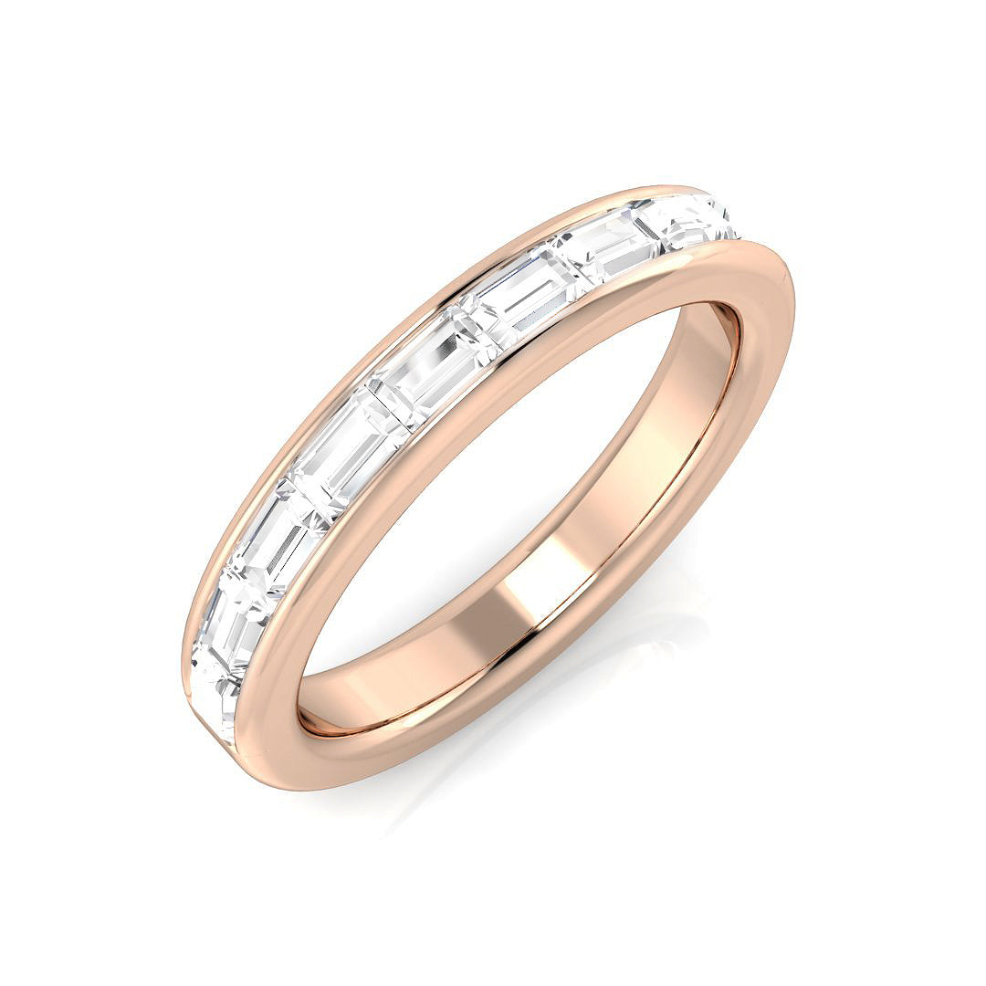 0.30-0.80ct Lab-Grown D/VVS Baguette Cut Diamond Half Eternity Ring.