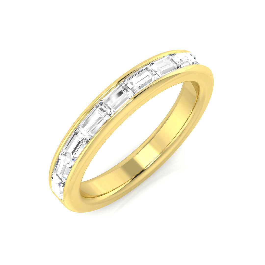 0.30-0.80ct Lab-Grown D/VVS Baguette Cut Diamond Half Eternity Ring.