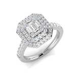 Lab Grown Baguette & Round Cut DIamond Engagement Ring | 0.33ct - 1.00ct