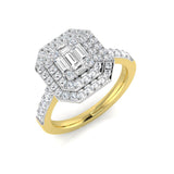 Lab Grown Baguette & Round Cut DIamond Engagement Ring | 0.33ct - 1.00ct