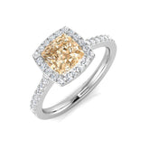 Cushion Cut Morganite Halo Diamond Engagement Ring | 1.25ct - 2.5ct
