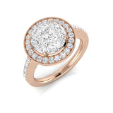 Natural Princess & Marquise Diamond Cluster Engagement Ring