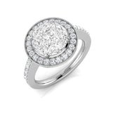 Natural Princess & Marquise Diamond Cluster Engagement Ring