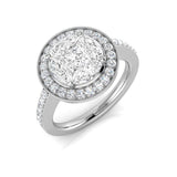 Luxury Princess Cut Diamond Halo Cluster Ring 1.5ct Milgrain | Hallmarked Gold & Platinum