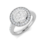 Natural Princess & Marquise Diamond Cluster Engagement Ring