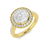 Natural Princess & Marquise Diamond Cluster Engagement Ring