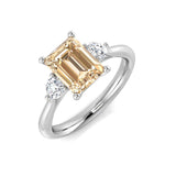 Diamond Worcekter Morganite Ring | 2ct | Hallmarked Gold & Platinum