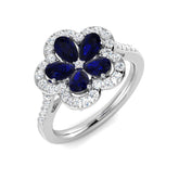 Diamond Chelkea Blue Sapphire Ring | 1.5ct - 1.75ct