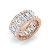 4.50ct Lab-Grown Baguette and Round Cut D/VVS Diamond Full Eternity Ring.