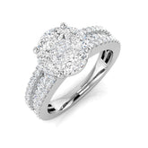 Princess & Marquise Diamond Cluster Engagement Ring | 1.5ct | UK Hallmarked