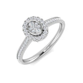 Natural Round Cut Diamond Engagement Cluster Ring