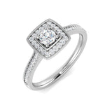 Square Halo Diamond Engagement Ring 0.20ct | UK Hallmarked Gold