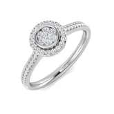 Natural Round Cut Diamond Cluster Engagement Ring
