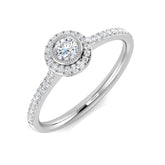 Natural Round Cut Diamond Halo Engagement Ring
