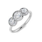 0.50ct Lab Grown D/VVS Round Cut Diamond 3-Stone Ring.